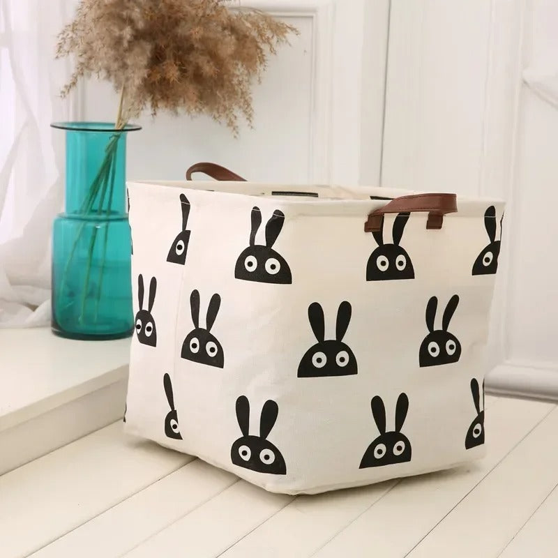 panier a linge avec motif lapin